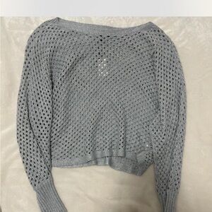 Express Off-the-Shoulder Gray Sweater